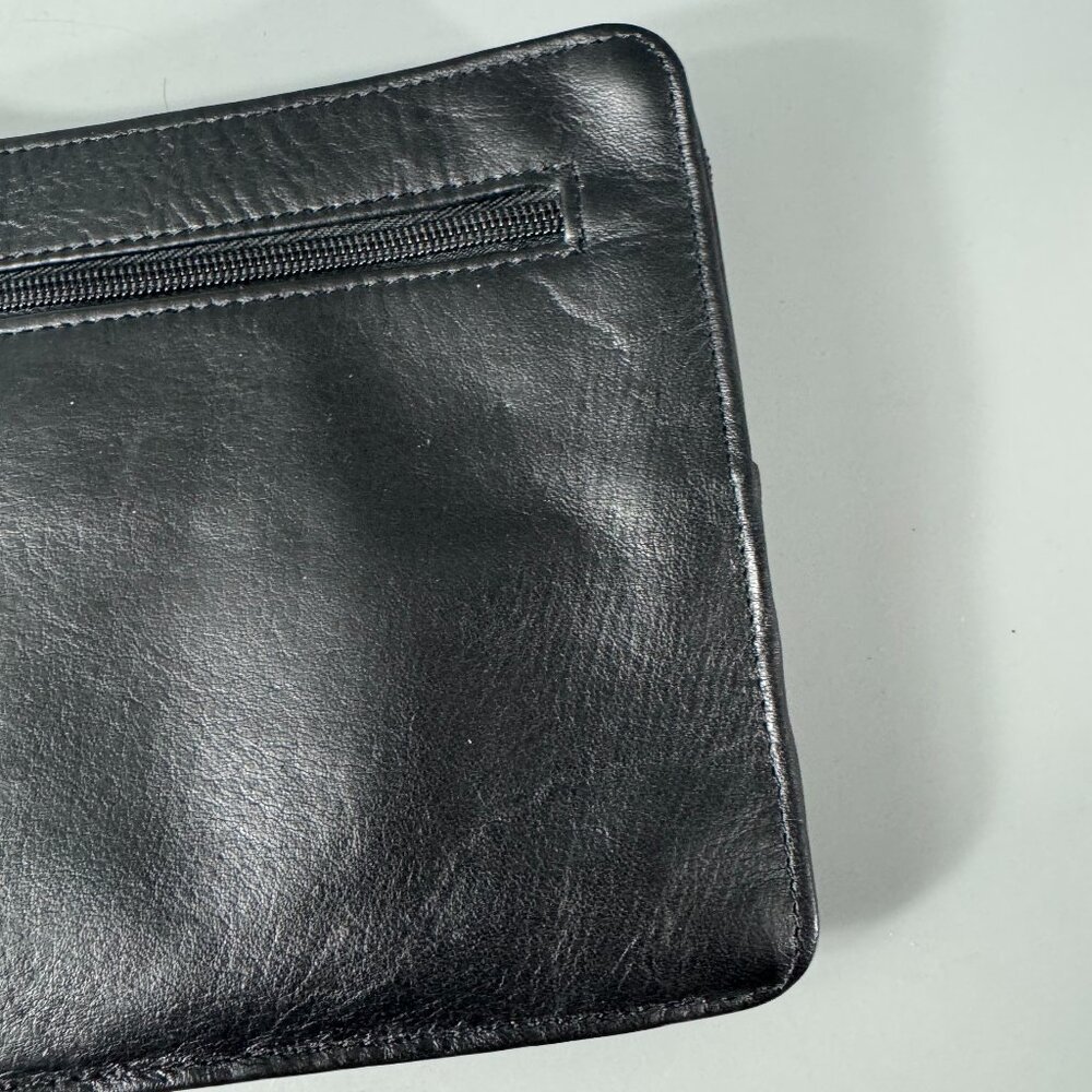 El Portal Black Leather Men's Wristlet Bag/Organizer - Picture 3 of 13
